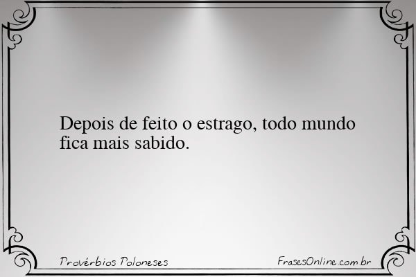 Frase de Provérbios Poloneses