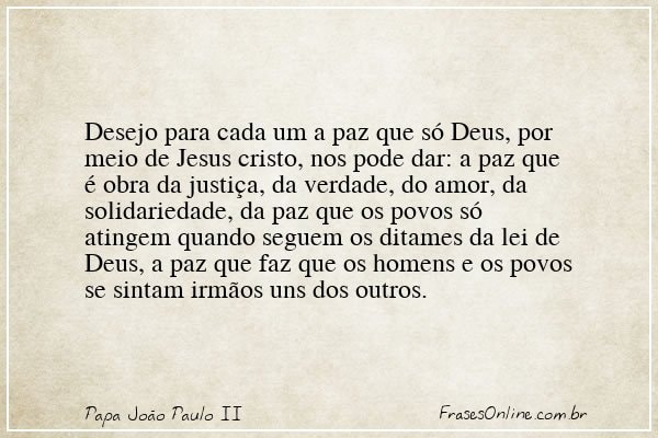 Frase de Papa João Paulo II