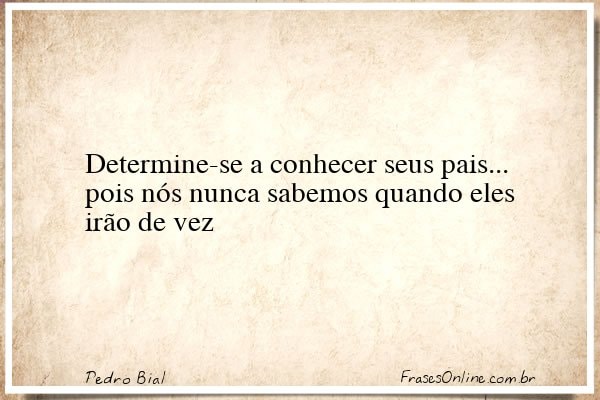 Frase de Pedro Bial