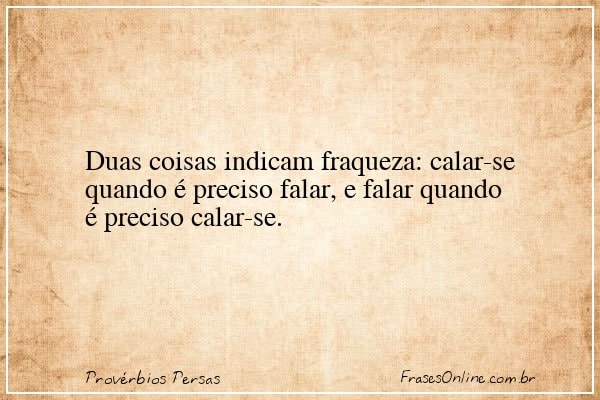 Frase de Provérbios Persas