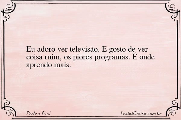 Frase de Pedro Bial