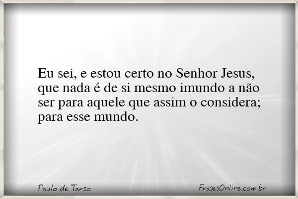 Frase de Paulo de Tarso