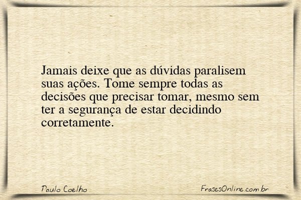 Frase de Paulo Coelho