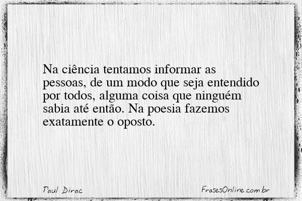 Frase de Paul Dirac