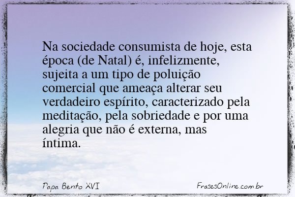 Frase de Papa Bento XVI