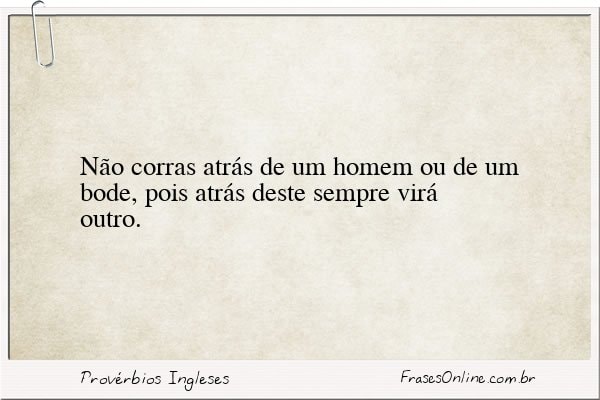 Frase de Provérbios Ingleses