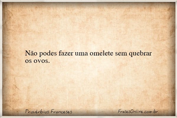 Frase de Provérbios Franceses