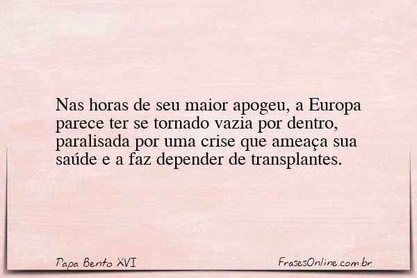 Frase de Papa Bento XVI