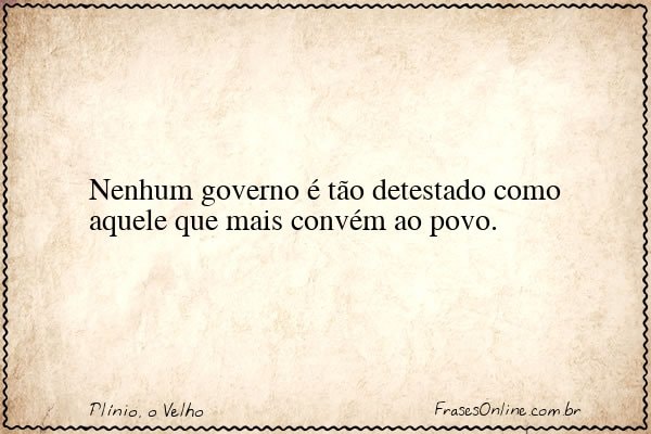 Frase de Plínio, o Velho