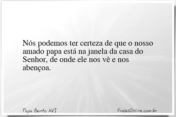 Frase de Papa Bento XVI