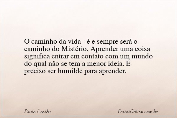 Frase de Paulo Coelho