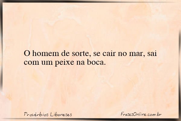 Frase de Provérbios Libaneses