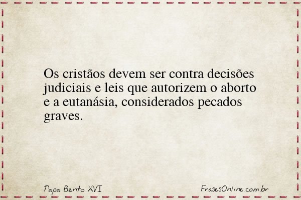 Frase de Papa Bento XVI