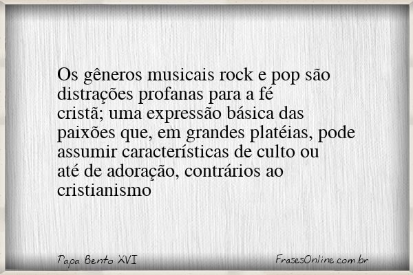 Frase de Papa Bento XVI