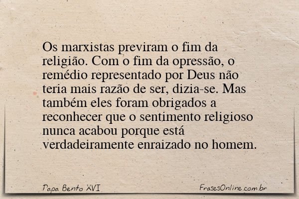 Frase de Papa Bento XVI
