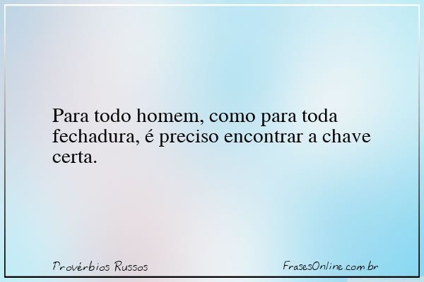 Frase de Provérbios Russos