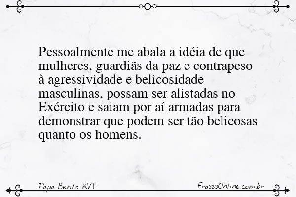 Frase de Papa Bento XVI