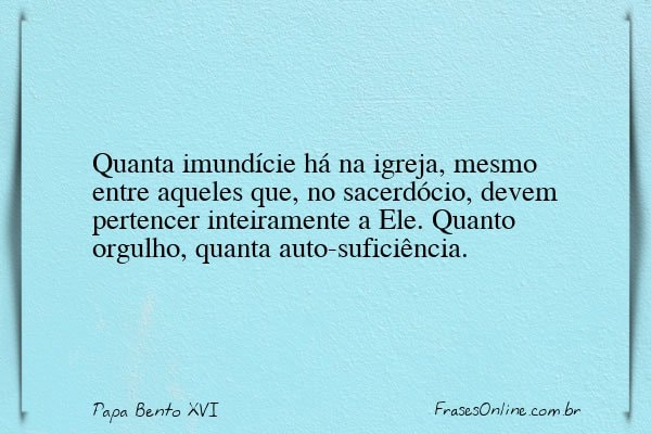 Frase de Papa Bento XVI