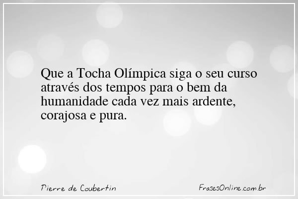 Frase de Pierre de Coubertin