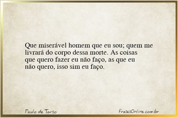 Frase de Paulo de Tarso