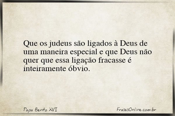 Frase de Papa Bento XVI