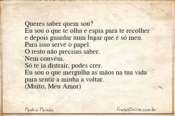 Frase de Pedro Paixão