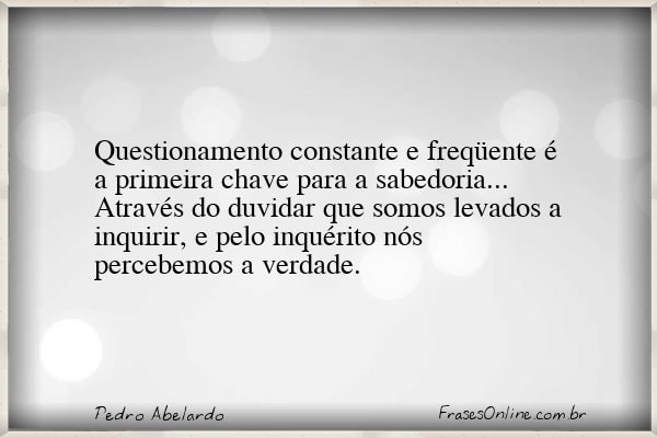 Frase de Pedro Abelardo