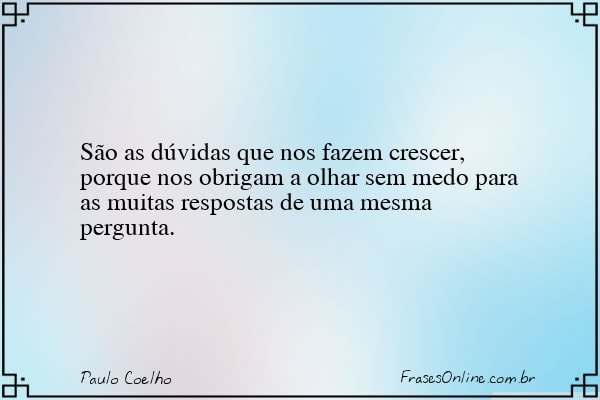 Frase de Paulo Coelho