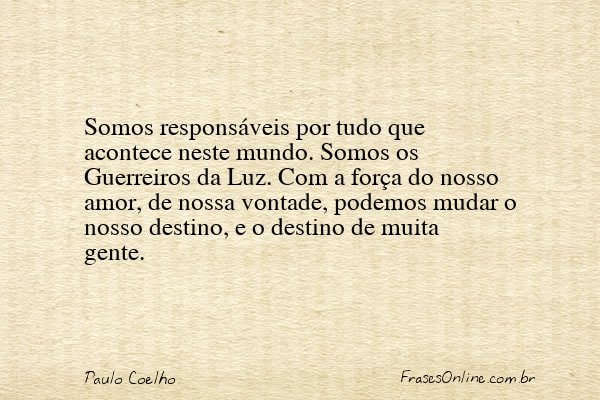Frase de Paulo Coelho