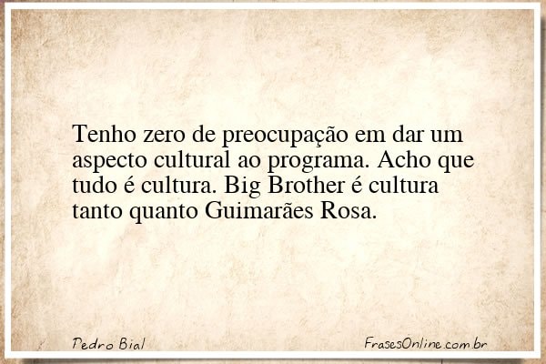 Frase de Pedro Bial