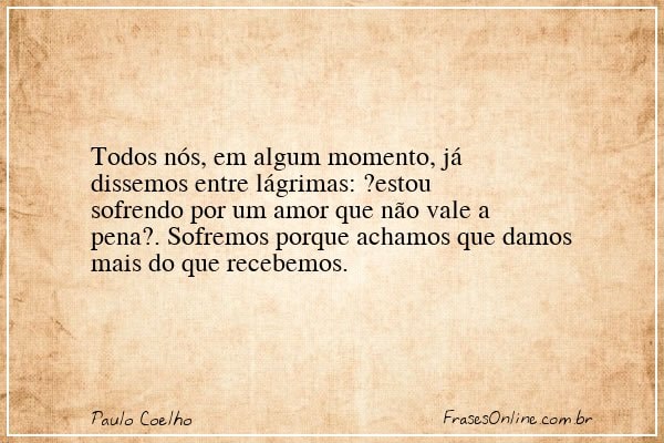 Frase de Paulo Coelho