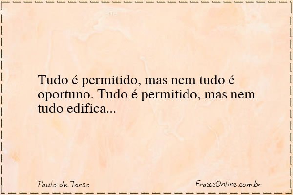 Frase de Paulo de Tarso