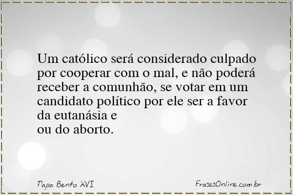 Frase de Papa Bento XVI