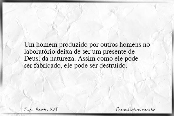 Frase de Papa Bento XVI