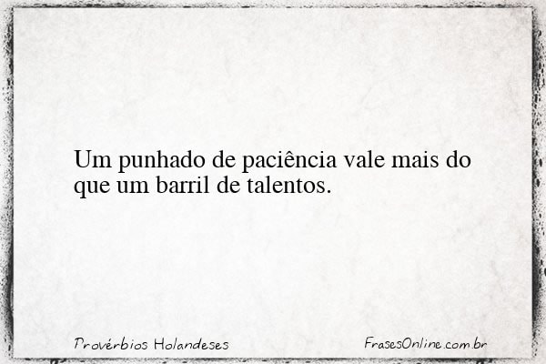 Frase de Provérbios Holandeses