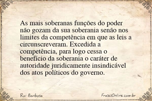 Frase de Rui Barbosa