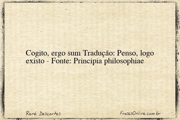 Frase de René Descartes