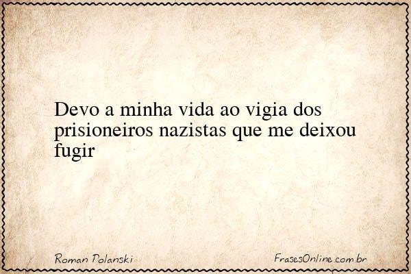 Frase de Roman Polanski