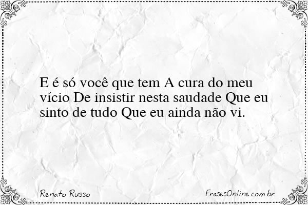 Frase de Renato Russo