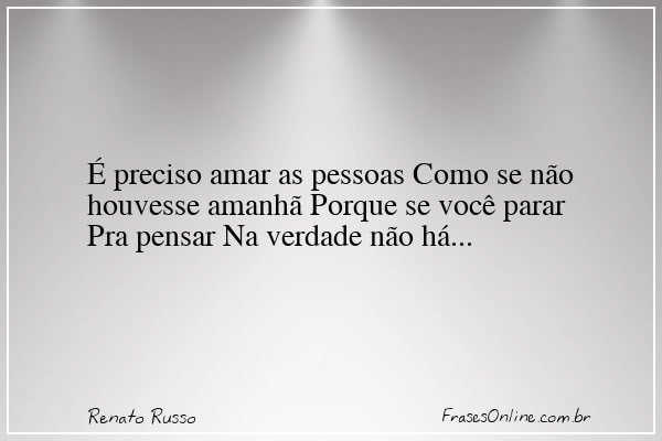 Frase de Renato Russo