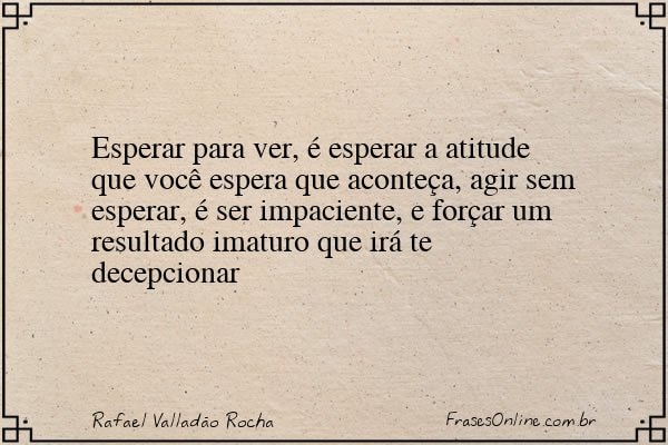 Frase de Rafael Valladão Rocha