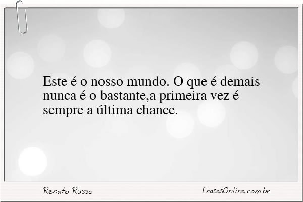 Frase de Renato Russo