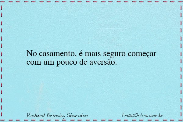 Frase de Richard Brinsley Sheridan