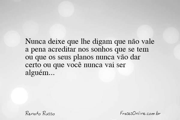 Frase de Renato Russo
