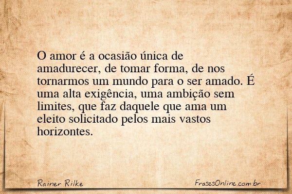 Frase de Rainer Rilke