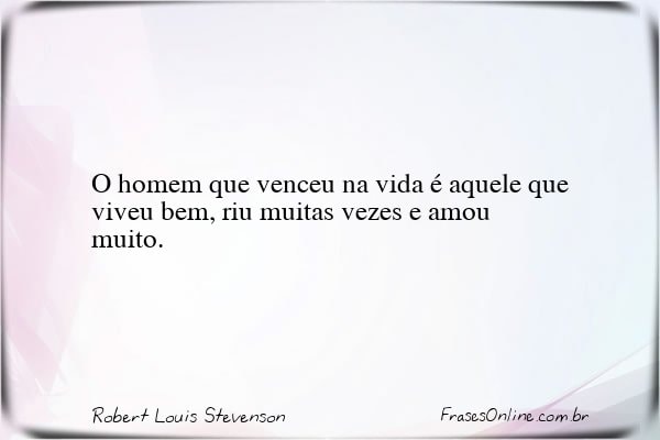 Frase de Robert Louis Stevenson