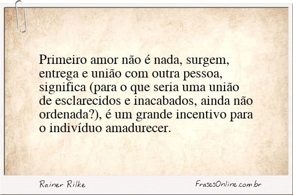 Frase de Rainer Rilke