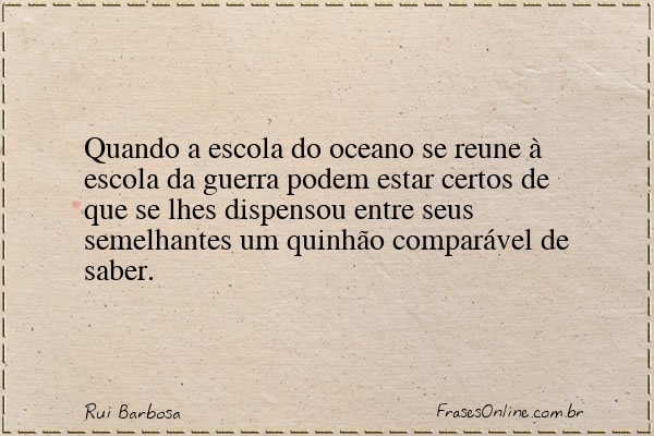 Frase de Rui Barbosa