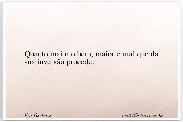 Frase de Rui Barbosa