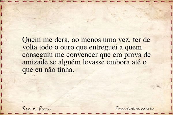 Frase de Renato Russo